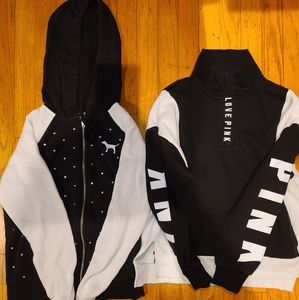 2 Victoria secret pink hoodie/crew